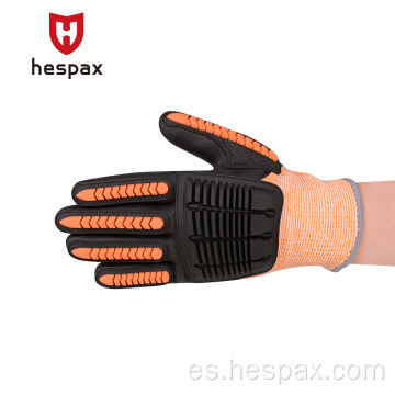 Hespax Work Gloves Al por mayor nitrilo recubierto anti -impacto